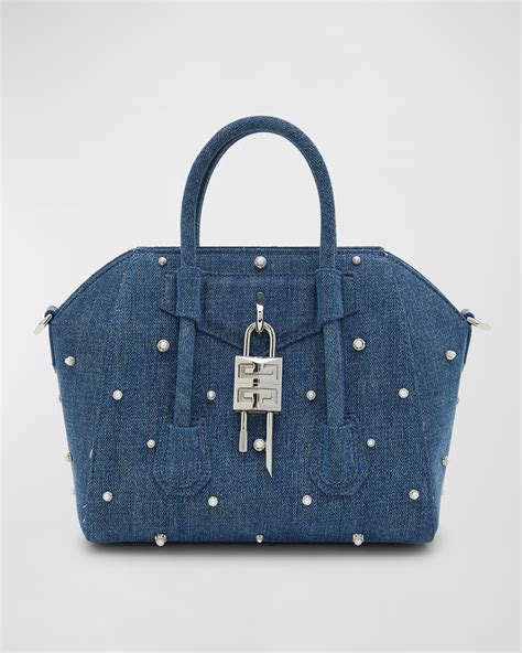 small givenchy antigona size|mini antigona lock denim tote bag.